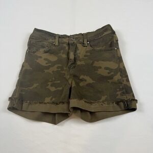 Grace & Lace Camouflage Midi Shorts Size Small, Military Gorpcore